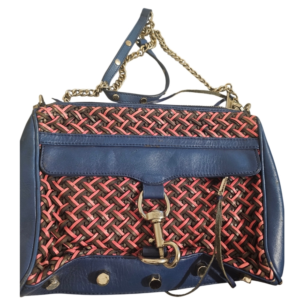 💰Rebecca Minkoff Blue and Pink Woven Shoulder Bag